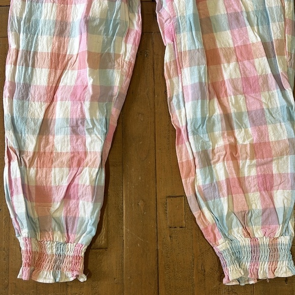SweetHoney pastel plaid smocked leggy romper jumpsuit size 9 - Picture 2 of 8